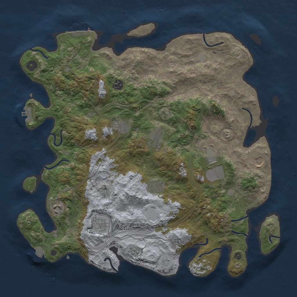 Rust Map: Procedural Map, Size: 4250, Seed: 84089344, 17 Monuments