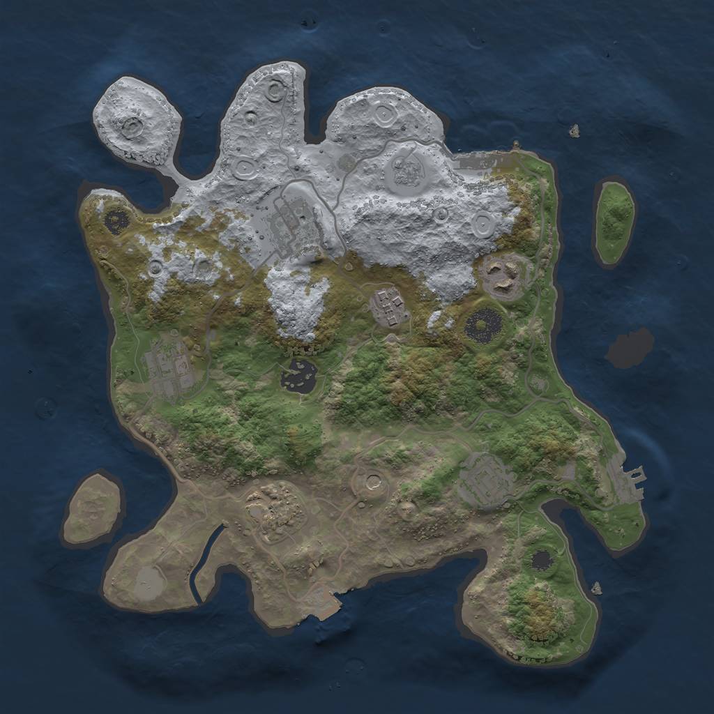 Rust Map: Procedural Map, Size: 3000, Seed: 98341, 14 Monuments