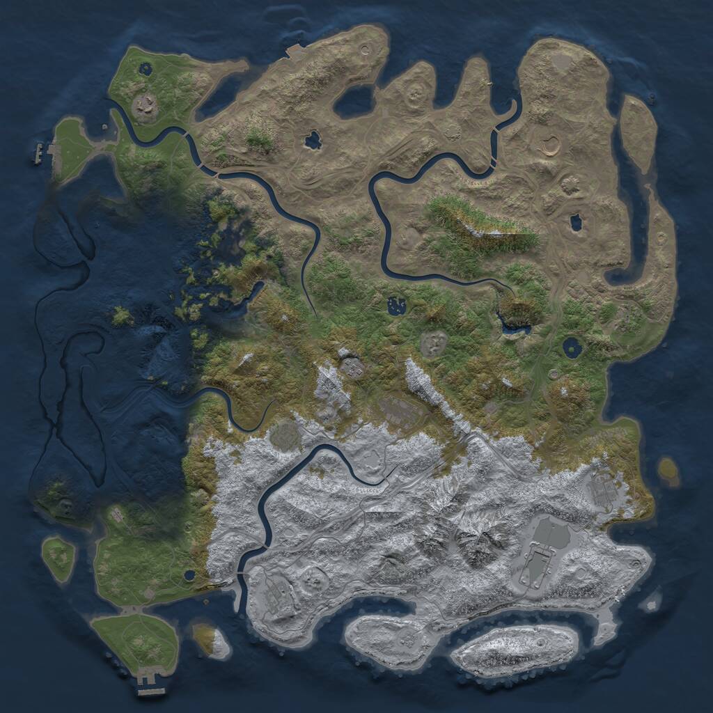 Rust Map: Procedural Map, Size: 5400, Seed: 1147483640, 17 Monuments