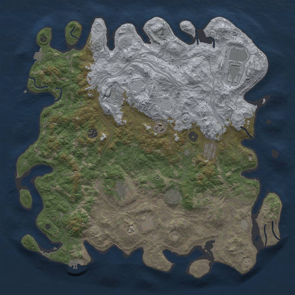 Rust Map: Procedural Map, Size: 4550, Seed: 33541, 16 Monuments
