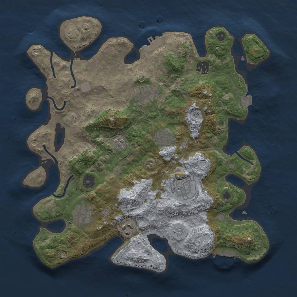 Rust Map: Procedural Map, Size: 3400, Seed: 79960777, 15 Monuments