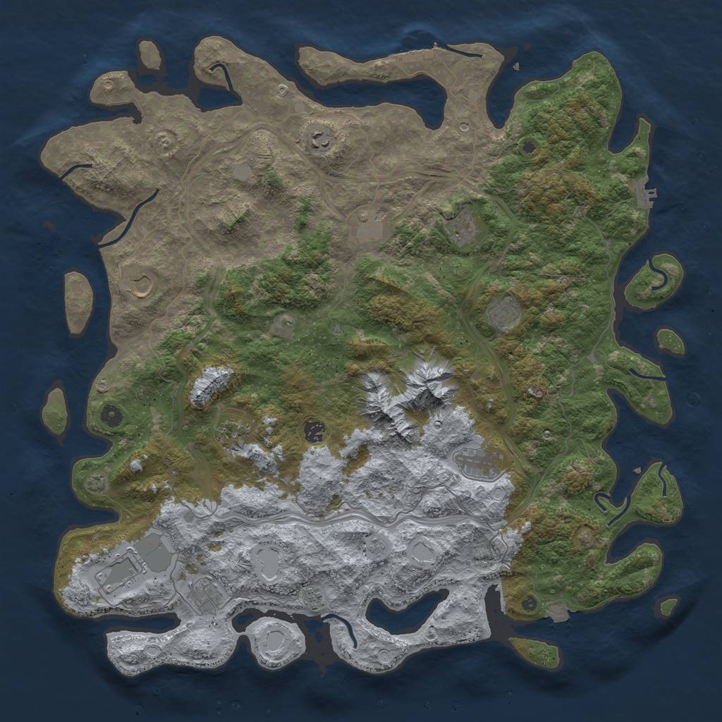 Rust Map: Procedural Map, Size: 5000, Seed: 50294182, 19 Monuments