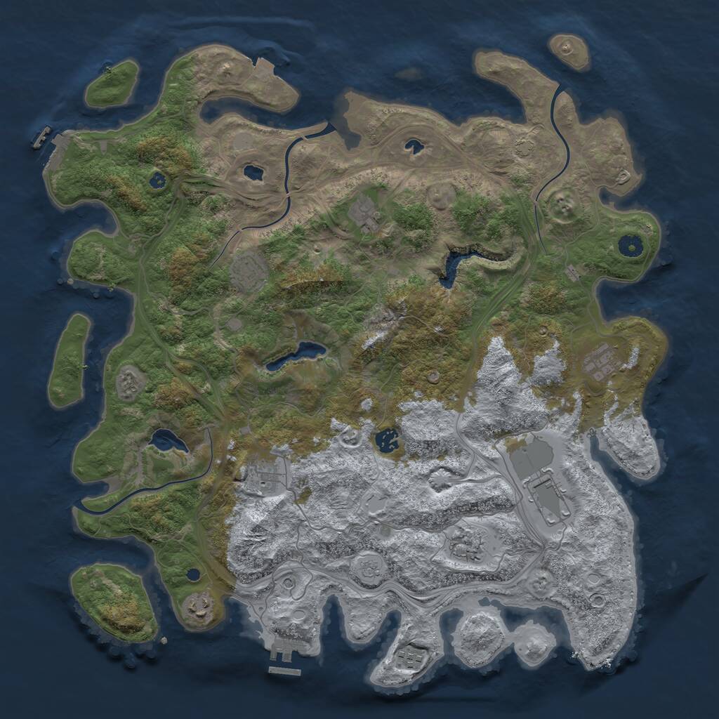 Rust Map: Procedural Map, Size: 4500, Seed: 2045711972, 15 Monuments