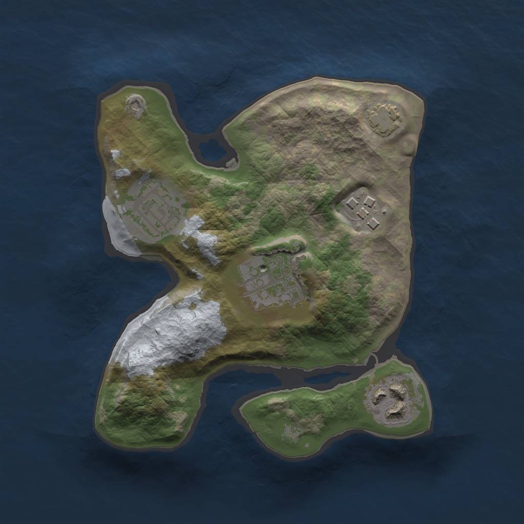 Rust Map: Barren, Size: 2000, Seed: 791141022, 7 Monuments