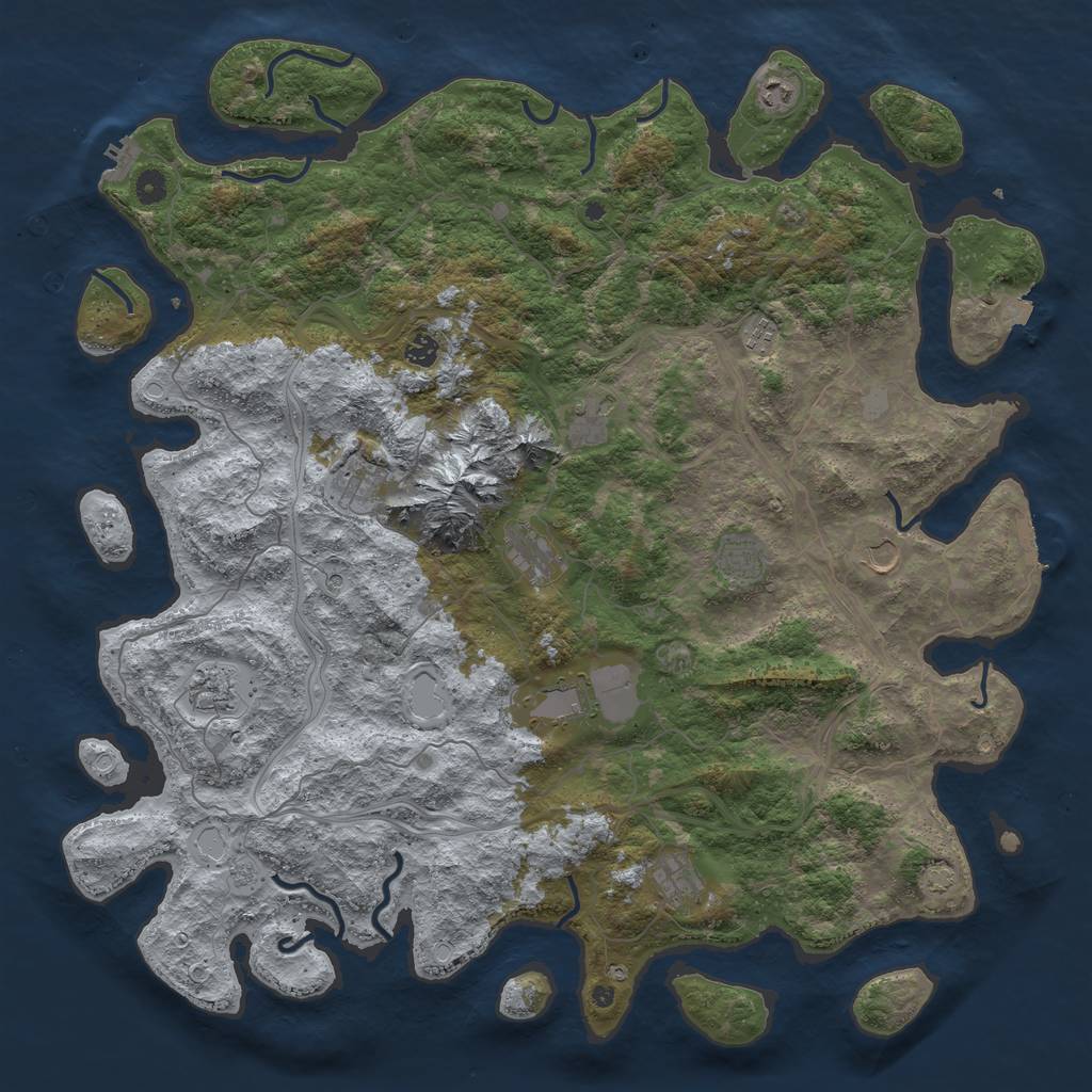 Rust Map: Procedural Map, Size: 5000, Seed: 1161984346, 19 Monuments