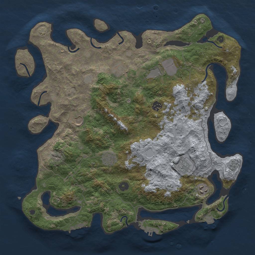 Rust Map: Procedural Map, Size: 4000, Seed: 603988070, 16 Monuments