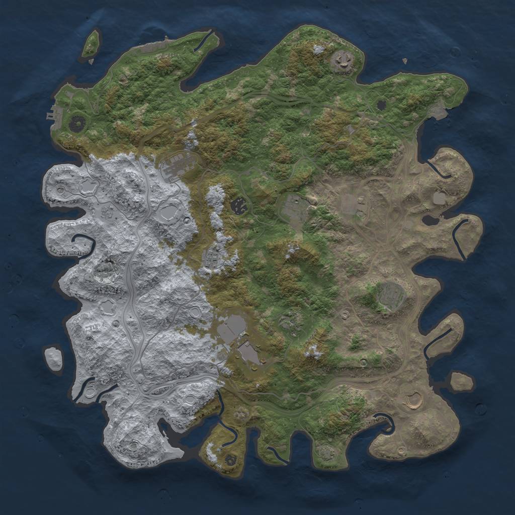 Rust Map: Procedural Map, Size: 4550, Seed: 1665555555, 18 Monuments