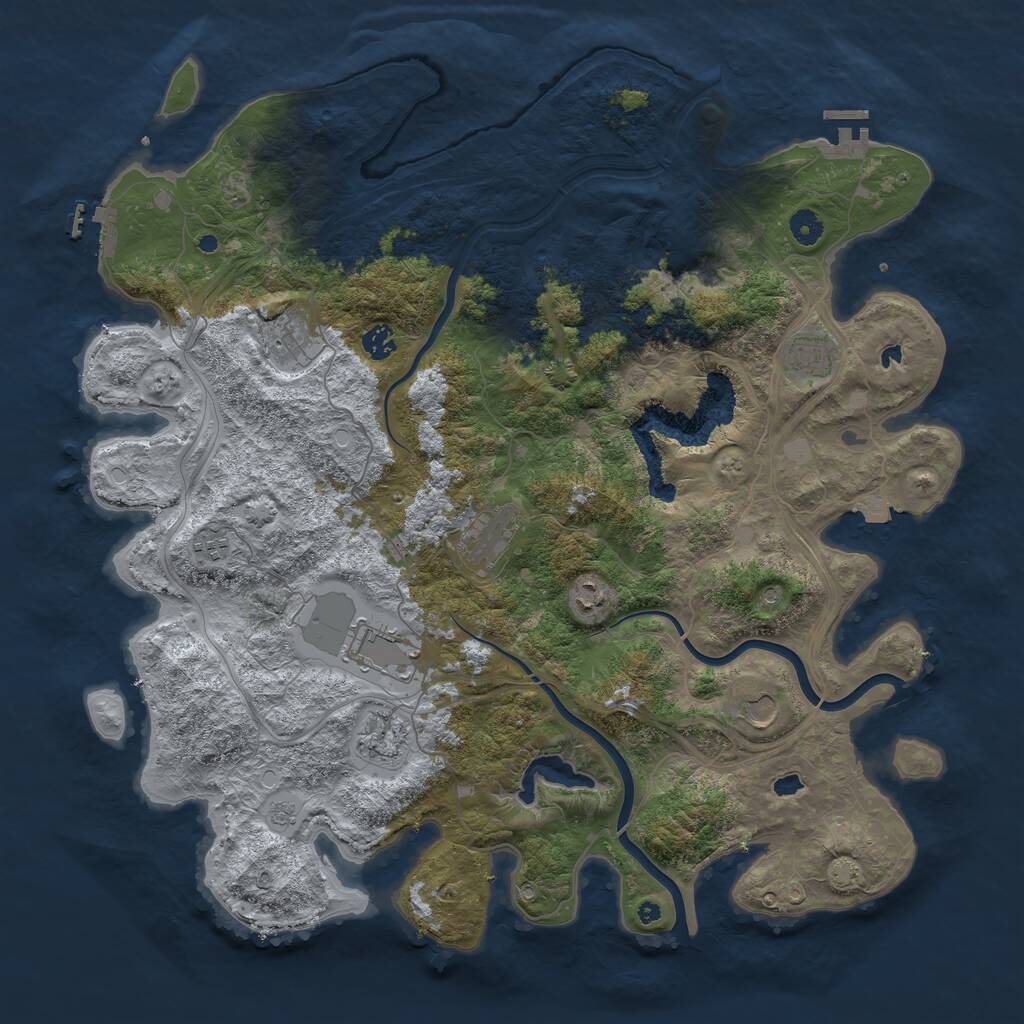 Rust Map: Procedural Map, Size: 4550, Seed: 1665555555, 15 Monuments