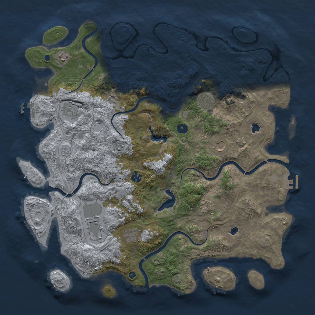 Rust Map: Procedural Map, Size: 4500, Seed: 1704560394, 15 Monuments