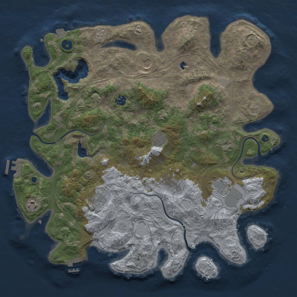 Rust Map: Procedural Map, Size: 4250, Seed: 2076877474, 15 Monuments