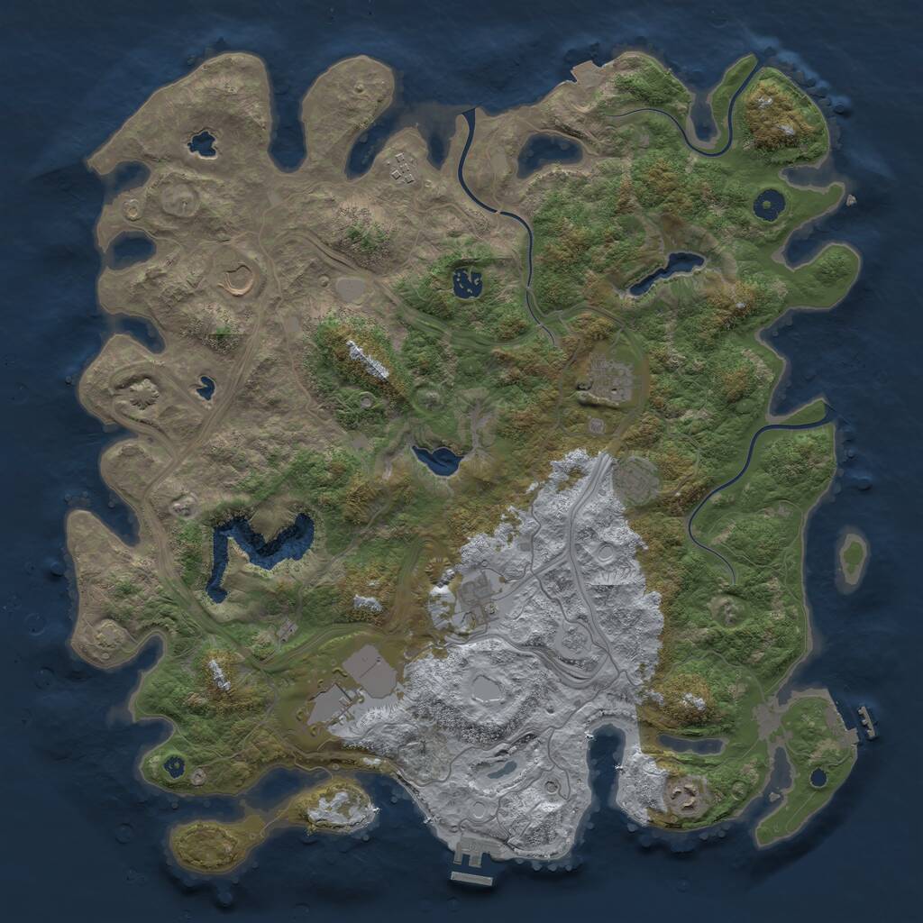 Rust Map: Procedural Map, Size: 4500, Seed: 12490368, 14 Monuments
