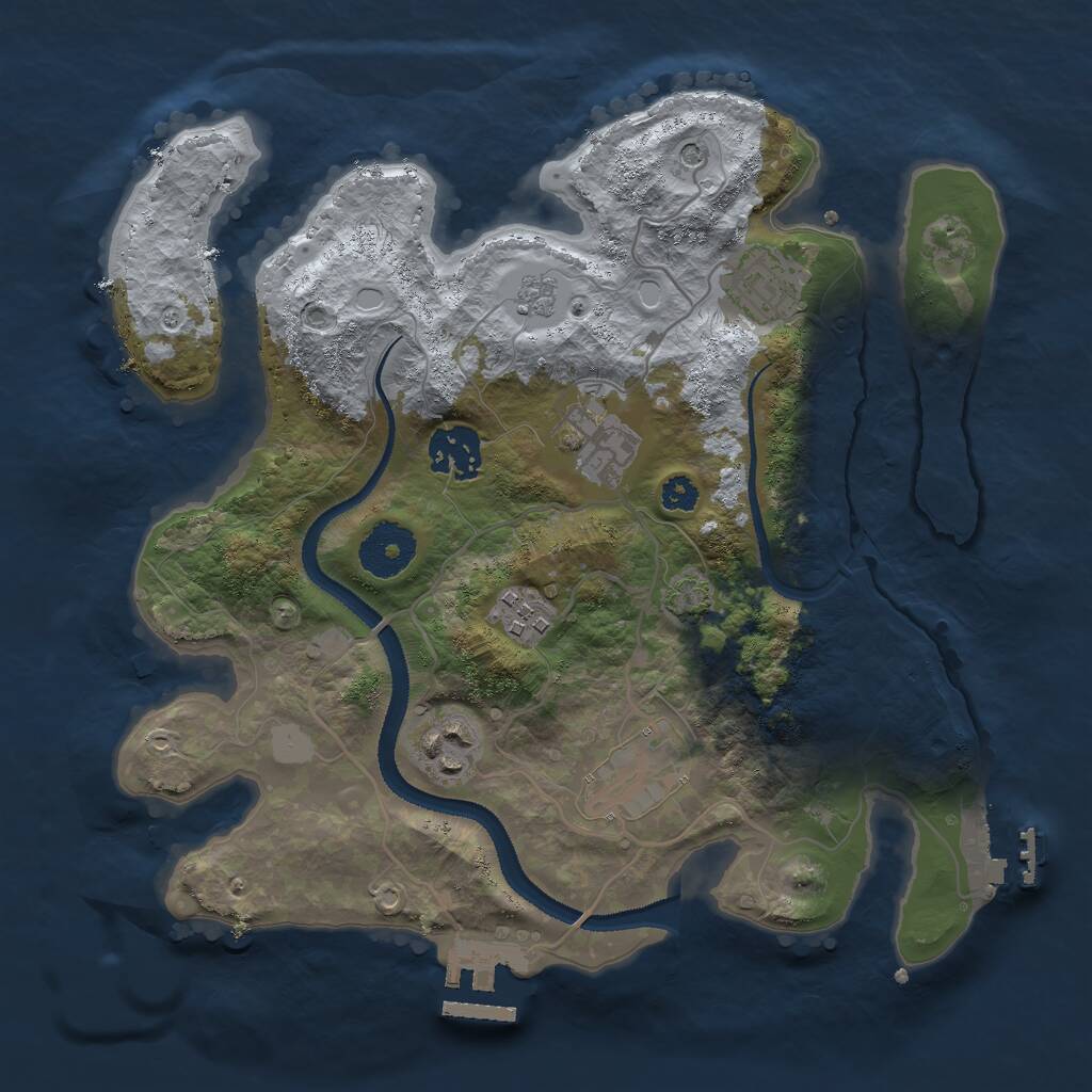 Rust Map: Procedural Map, Size: 3000, Seed: 458176, 12 Monuments