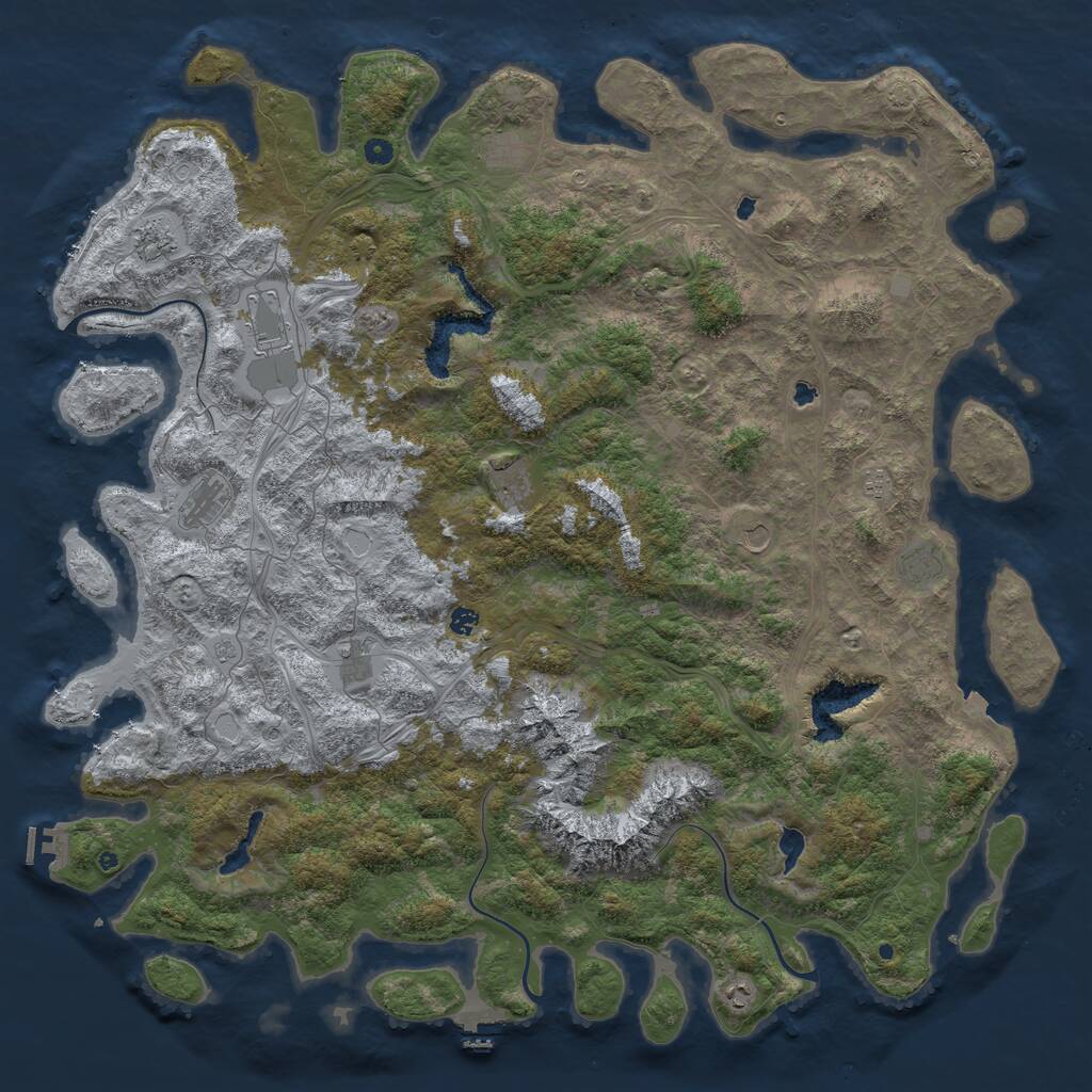 Rust Map: Procedural Map, Size: 5800, Seed: 836429099, 17 Monuments