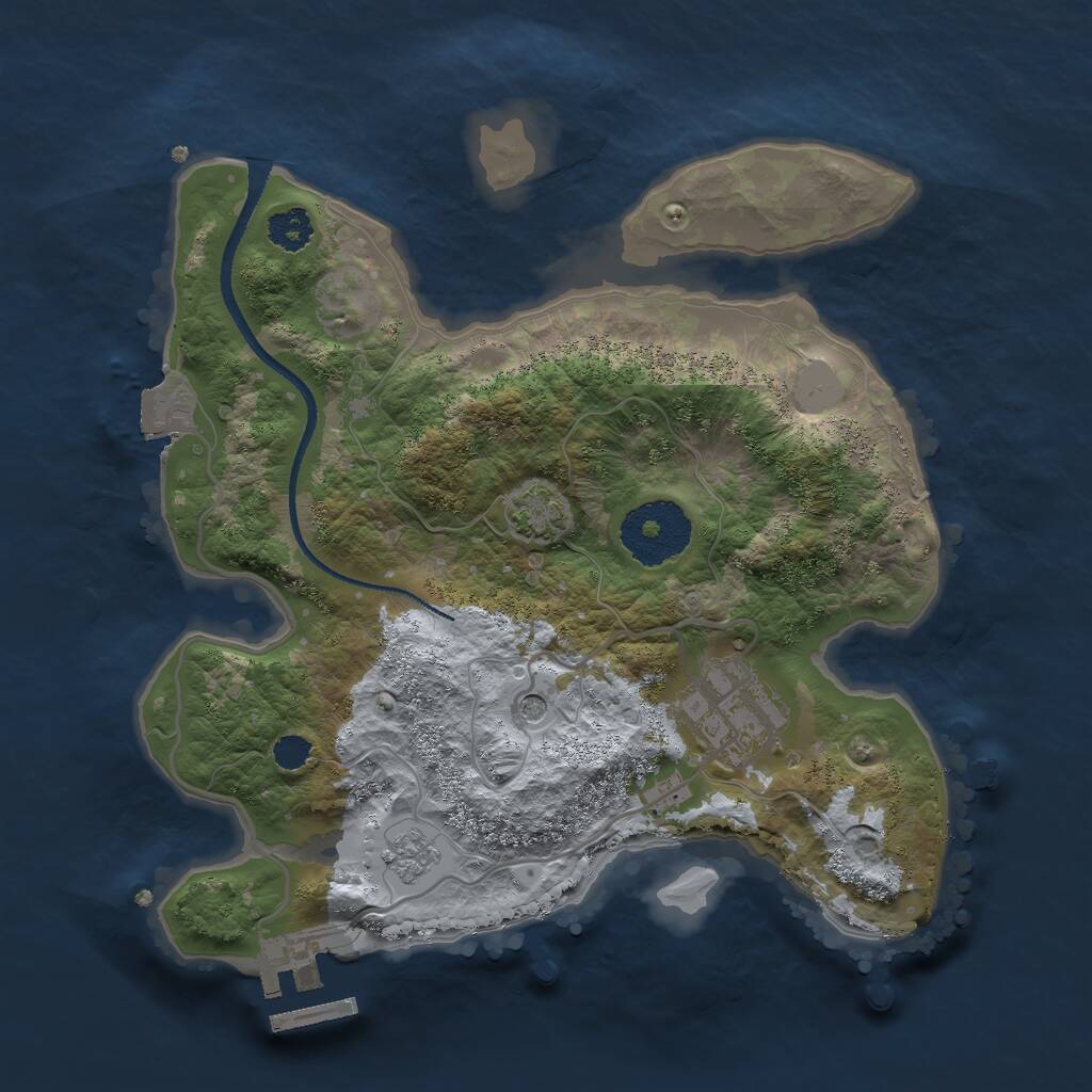 Rust Map: Procedural Map, Size: 2500, Seed: 645675467, 6 Monuments