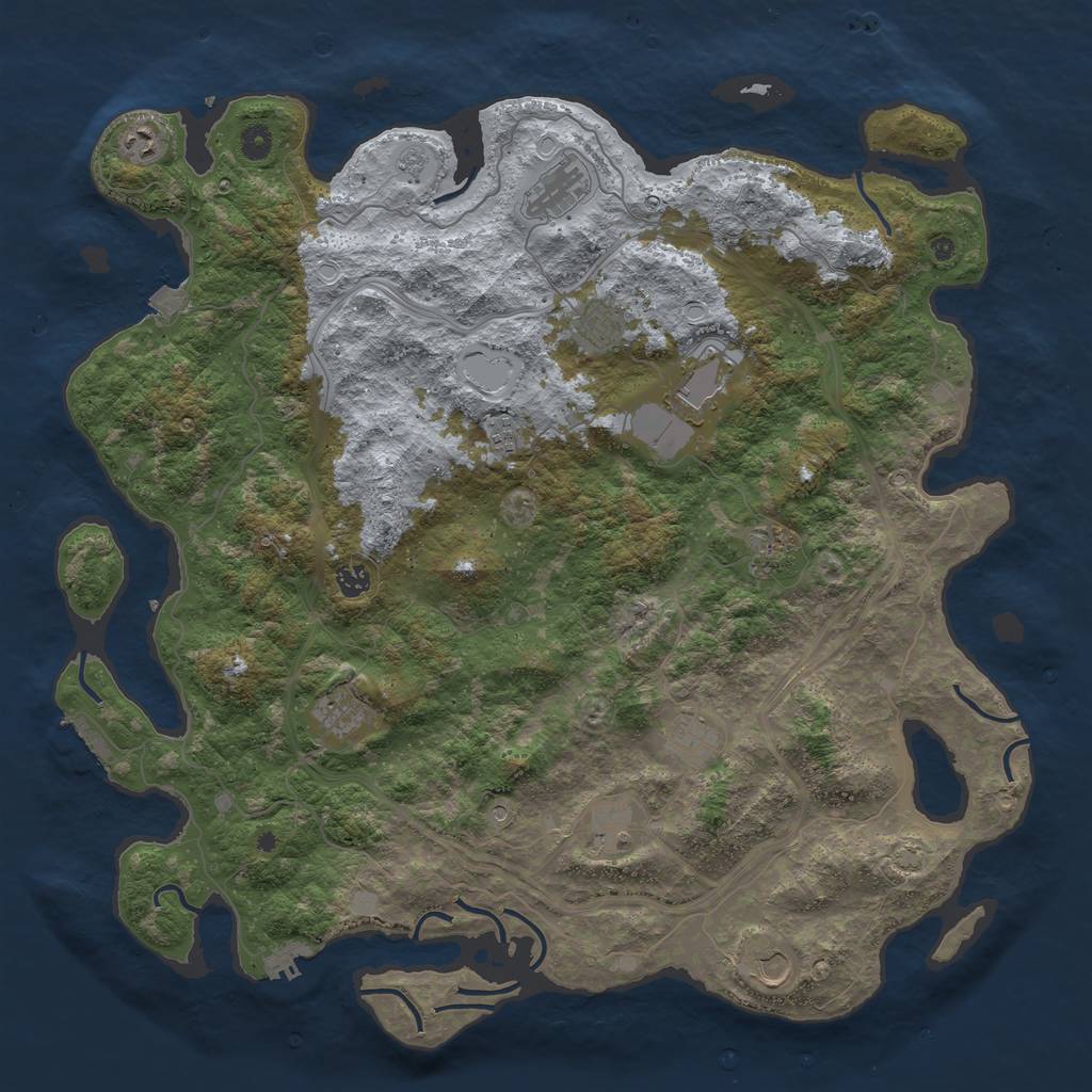 Rust Map: Procedural Map, Size: 4800, Seed: 534217585, 19 Monuments