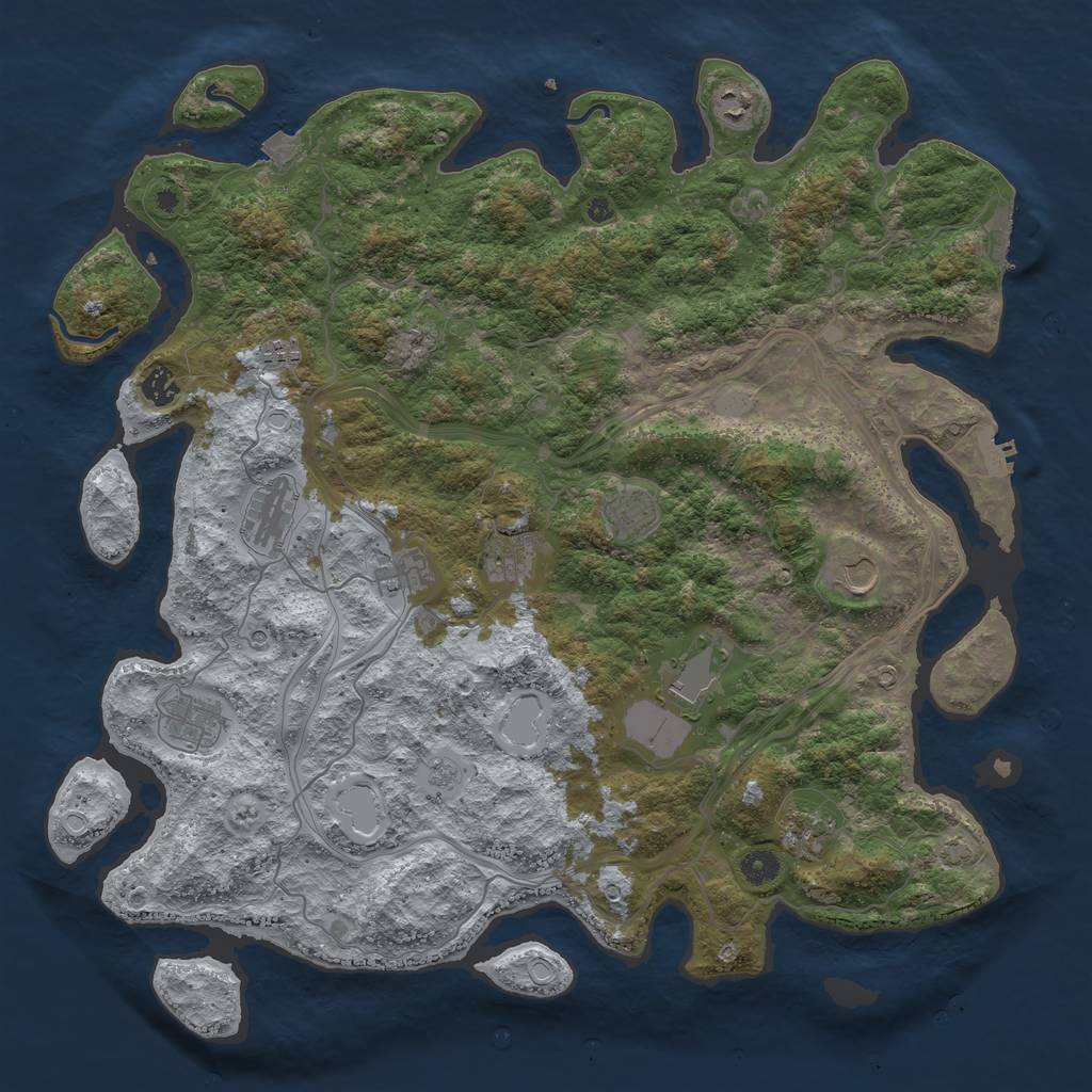 Rust Map: Procedural Map, Size: 4500, Seed: 484752, 19 Monuments
