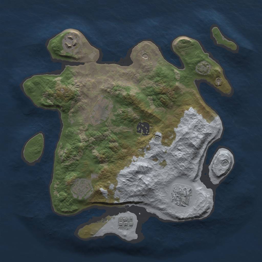 Rust Map: Barren, Size: 2850, Seed: 75968825, 10 Monuments