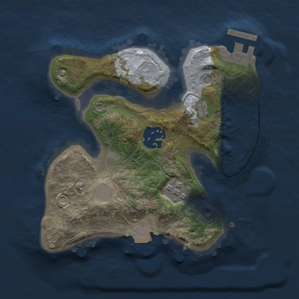 Rust Map: Procedural Map, Size: 2000, Seed: 210, 5 Monuments