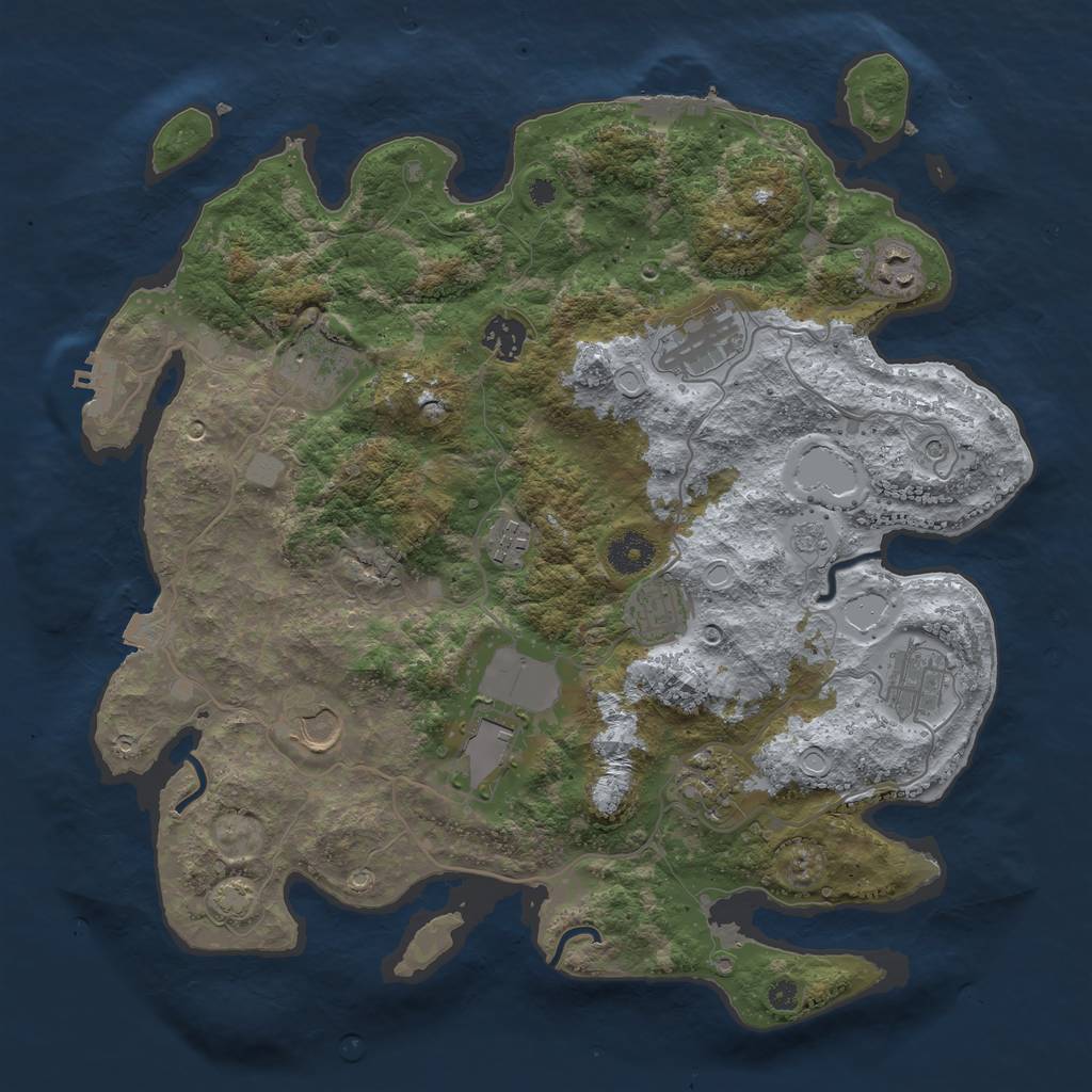 Rust Map: Procedural Map, Size: 3750, Seed: 148675712, 18 Monuments