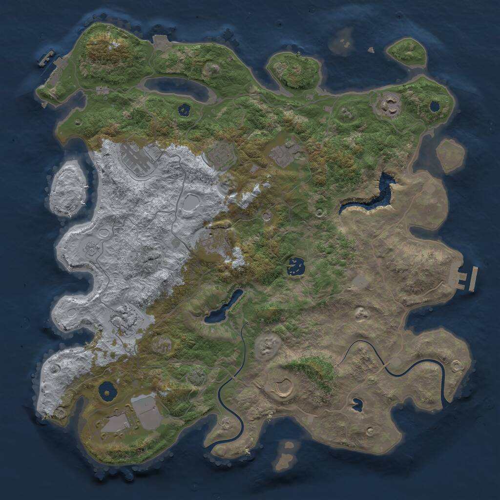 Rust Map: Procedural Map, Size: 4000, Seed: 1148328158, 15 Monuments