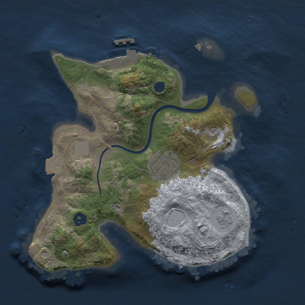 Rust Map: Procedural Map, Size: 2250, Seed: 271278712, 5 Monuments