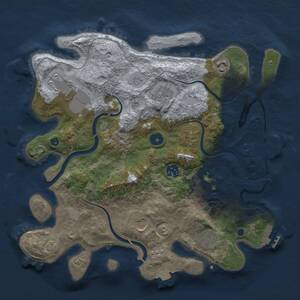 Thumbnail Rust Map: Procedural Map, Size: 3500, Seed: 545573615, 14 Monuments