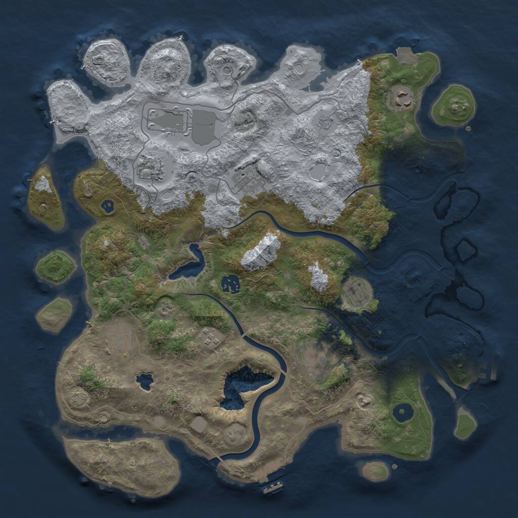 Rust Map: Procedural Map, Size: 4000, Seed: 1261434973, 15 Monuments