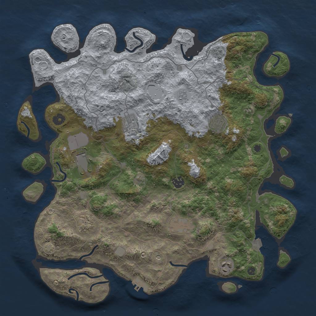 Rust Map: Procedural Map, Size: 4000, Seed: 1261434973, 15 Monuments