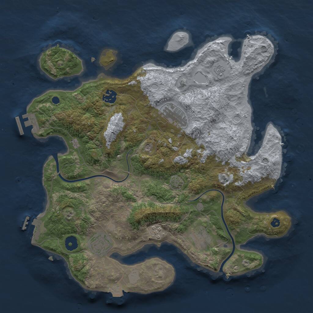 Rust Map: Procedural Map, Size: 3400, Seed: 45561998, 11 Monuments