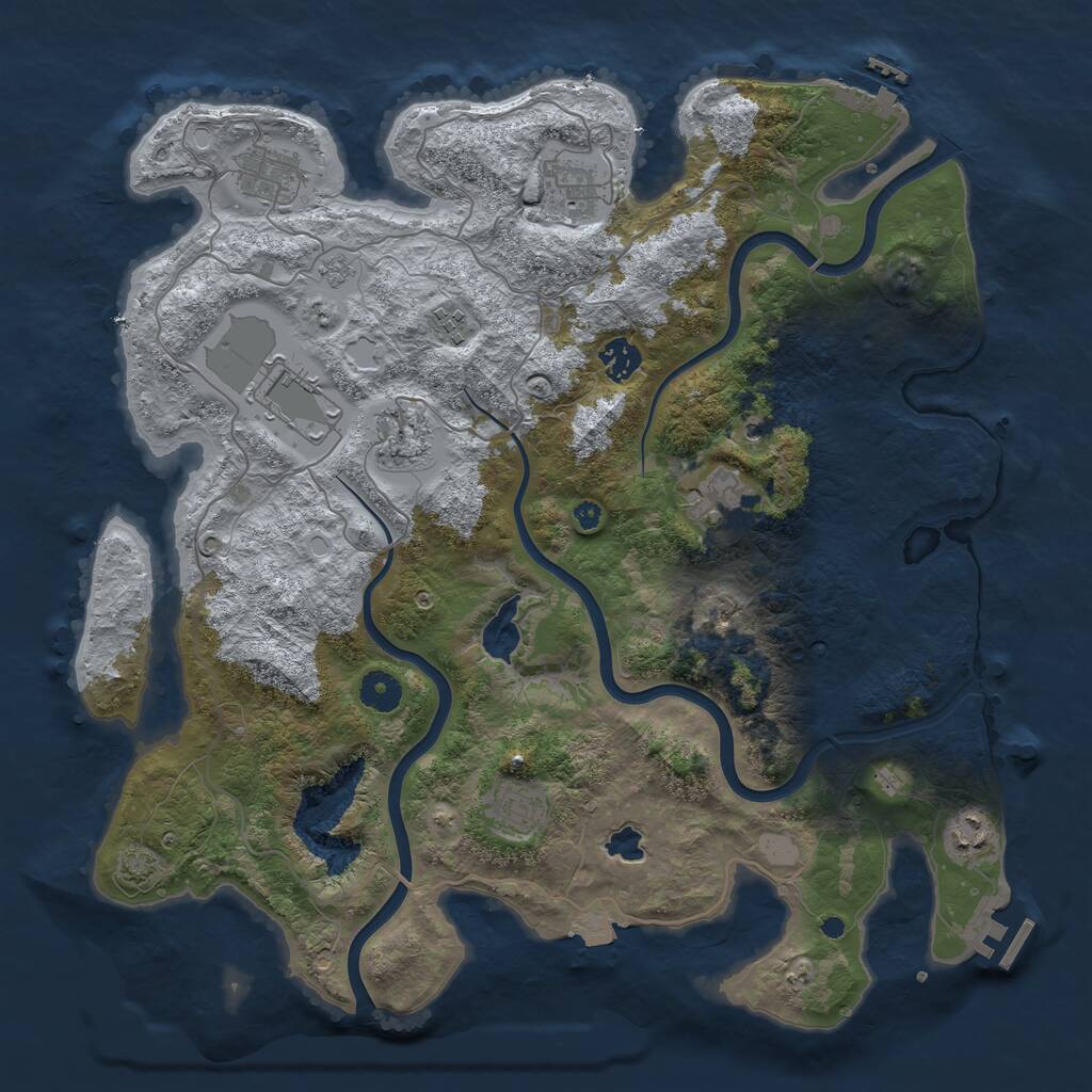 Rust Map: Procedural Map, Size: 4000, Seed: 456516651, 15 Monuments