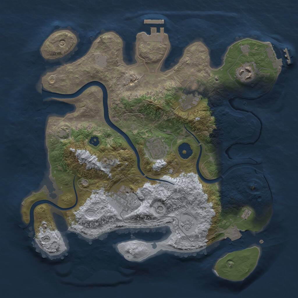 Rust Map: Procedural Map, Size: 3000, Seed: 723162702, 10 Monuments