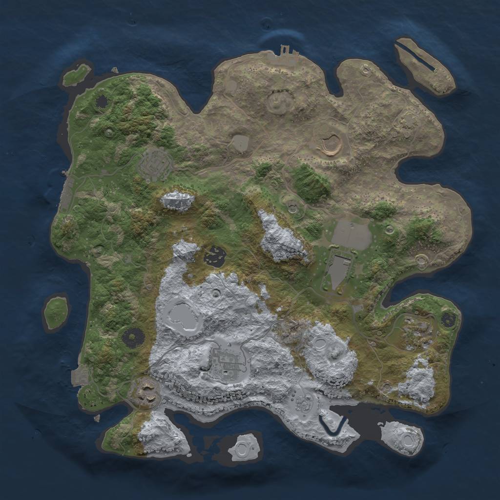 Rust Map: Procedural Map, Size: 3500, Seed: 1757215179, 15 Monuments