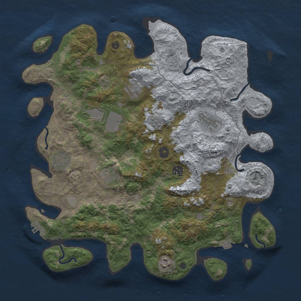 Rust Map: Procedural Map, Size: 4000, Seed: 1605070620, 15 Monuments
