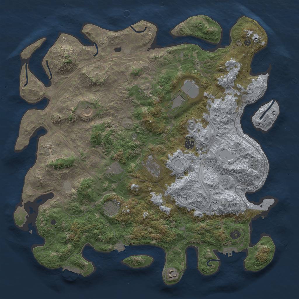 Rust Map: Procedural Map, Size: 4500, Seed: 8682, 17 Monuments