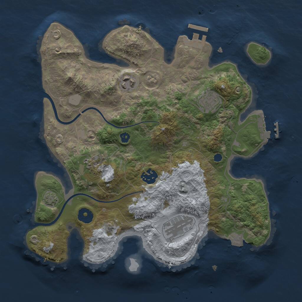 Rust Map: Procedural Map, Size: 3000, Seed: 1595937558, 9 Monuments