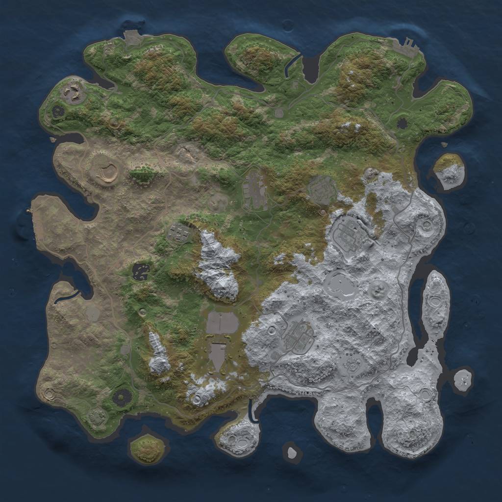 Rust Map: Procedural Map, Size: 4099, Seed: 150000, 17 Monuments