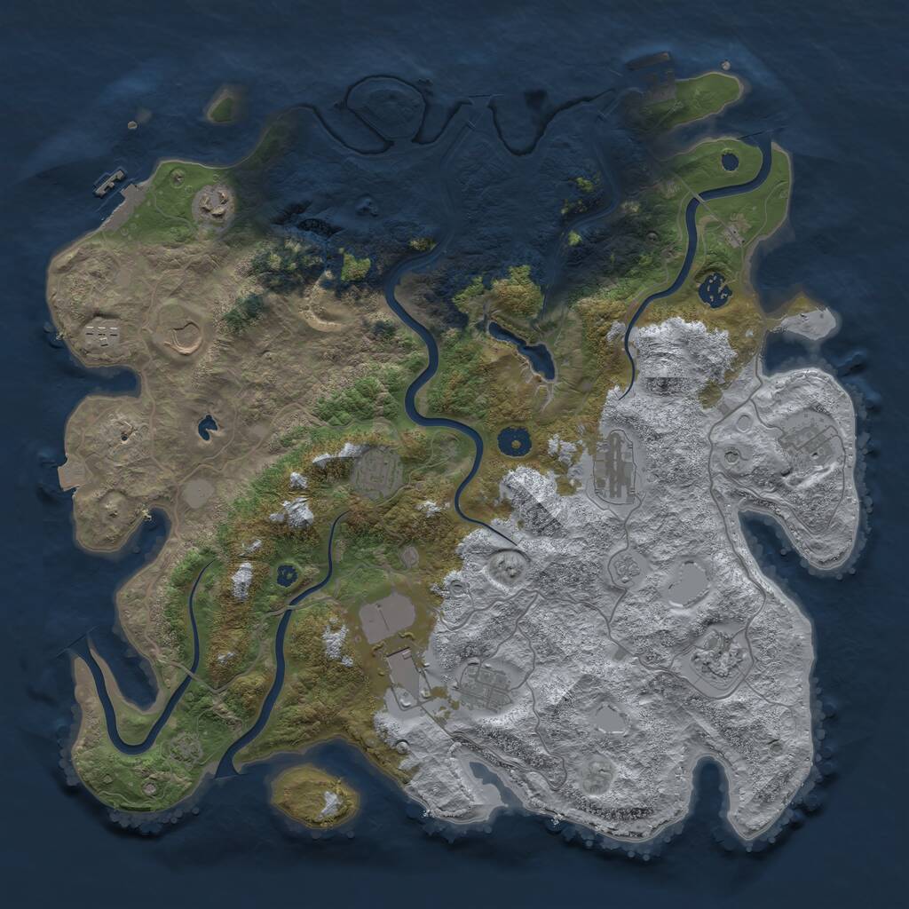 Rust Map: Procedural Map, Size: 4233, Seed: 1767393141, 16 Monuments