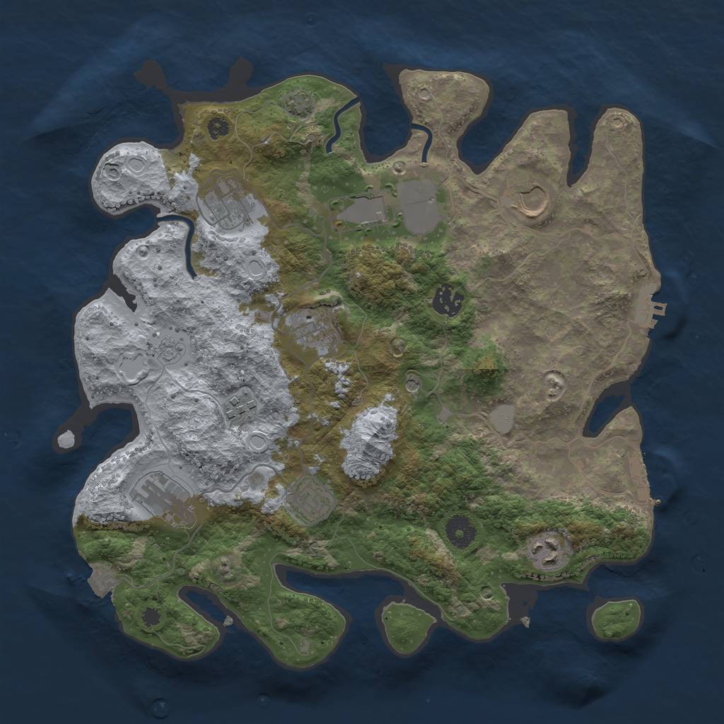 Rust Map: Procedural Map, Size: 3500, Seed: 213213186, 17 Monuments