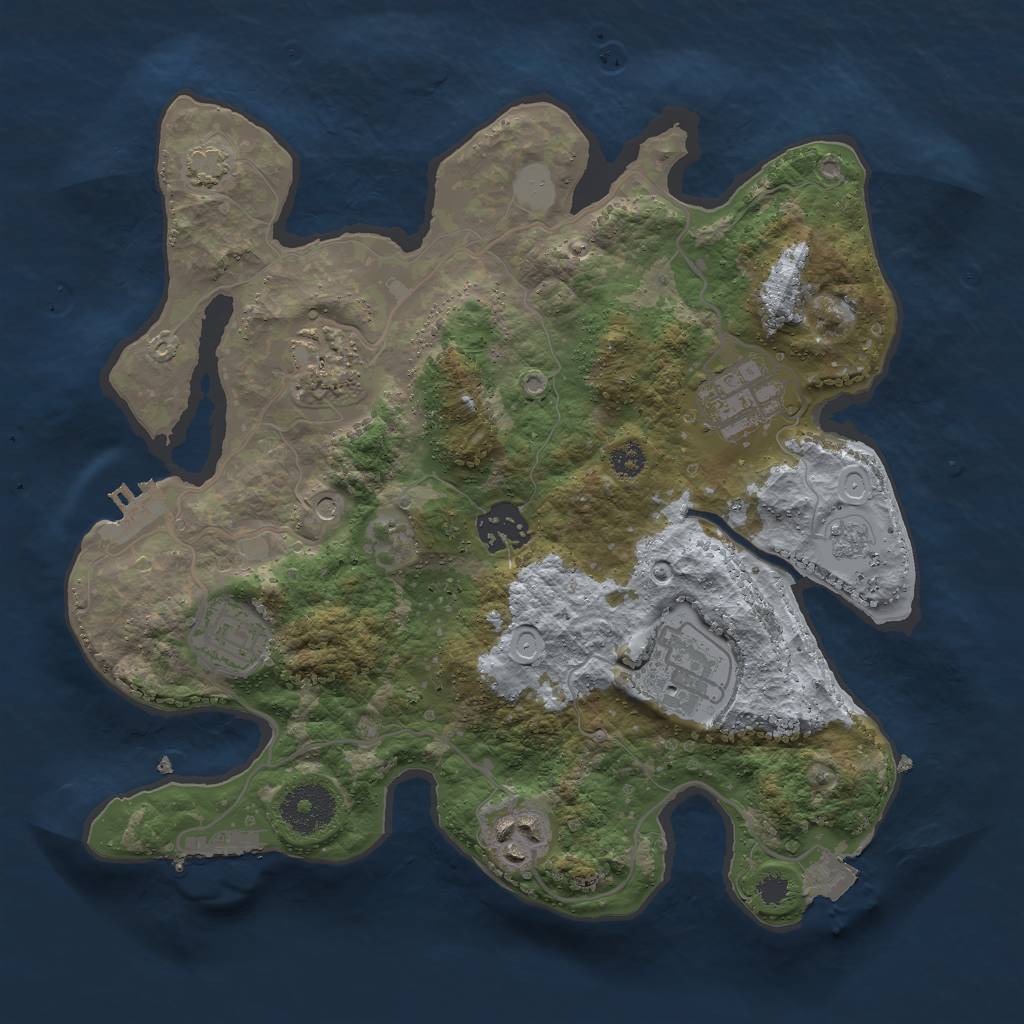 Rust Map: Procedural Map, Size: 3000, Seed: 679426955, 14 Monuments