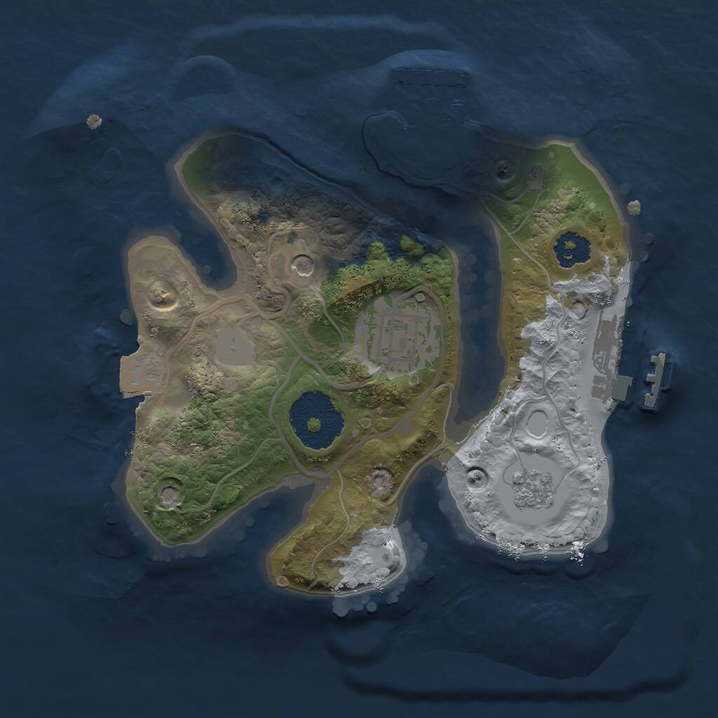 Rust Map: Procedural Map, Size: 2000, Seed: 206, 6 Monuments