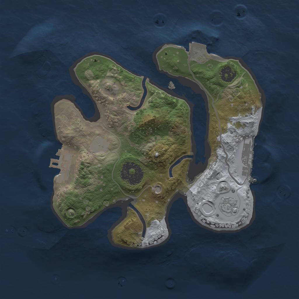 Rust Map: Procedural Map, Size: 2000, Seed: 206, 6 Monuments