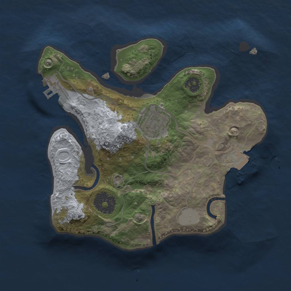 Rust Map: Procedural Map, Size: 2000, Seed: 31003, 5 Monuments