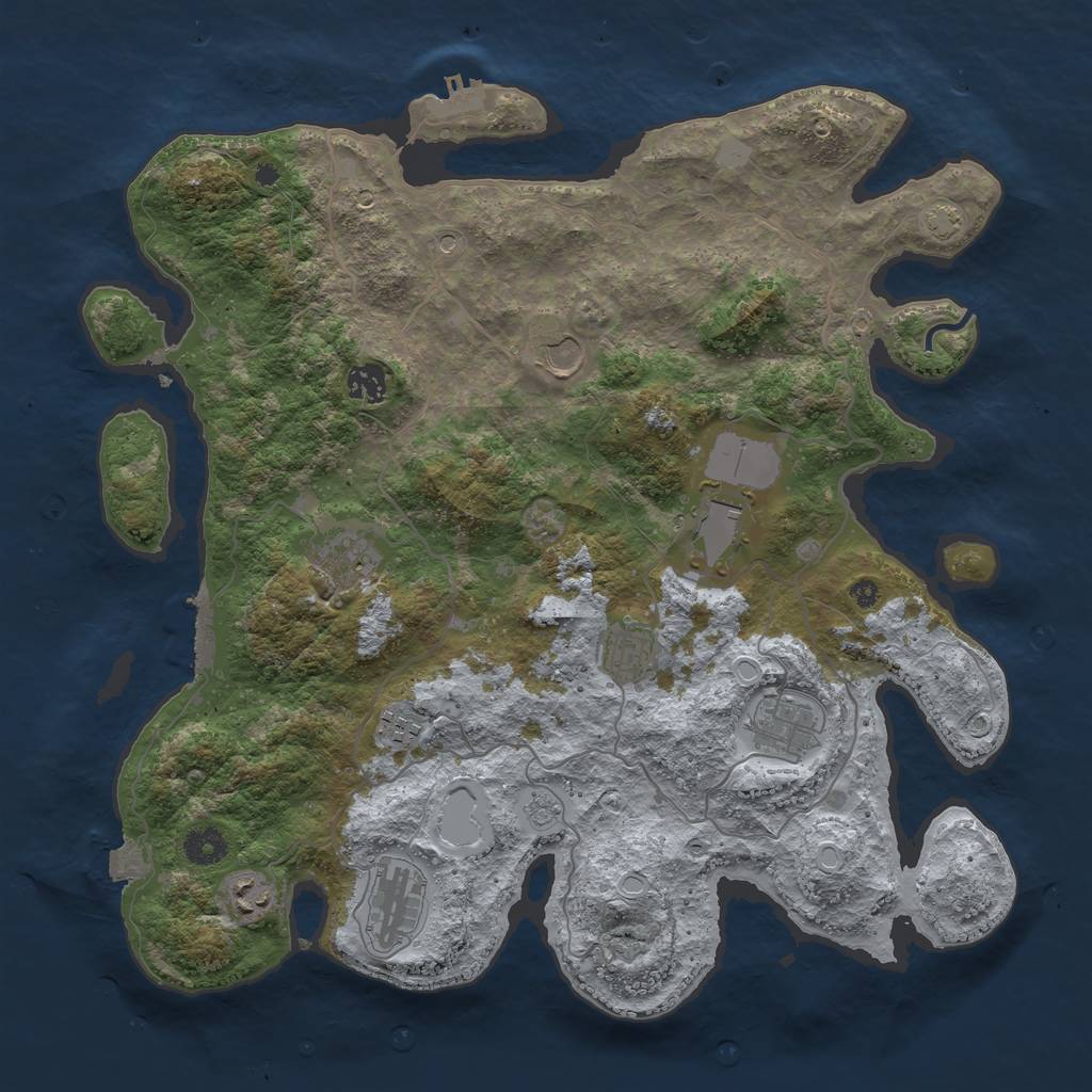 Rust Map: Procedural Map, Size: 4000, Seed: 1726725555, 17 Monuments