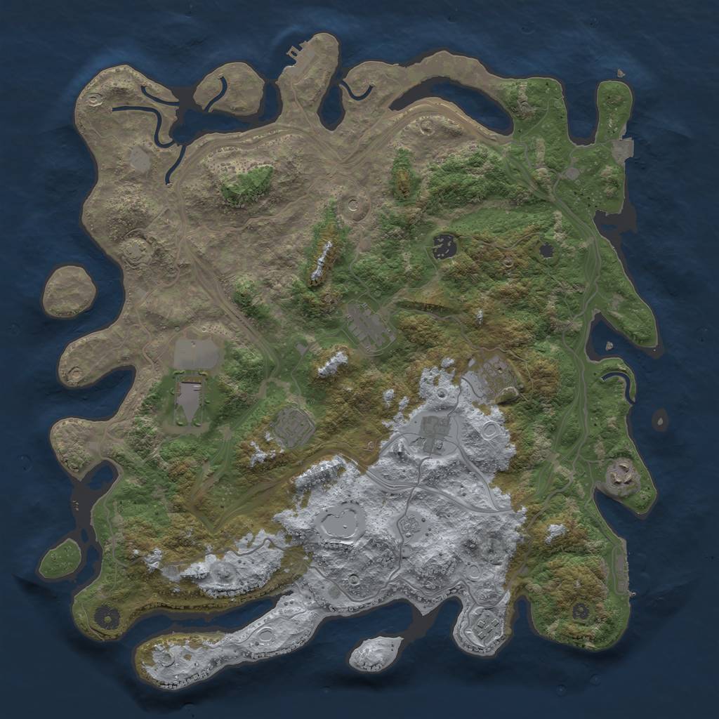 Rust Map: Procedural Map, Size: 4250, Seed: 45969176, 16 Monuments