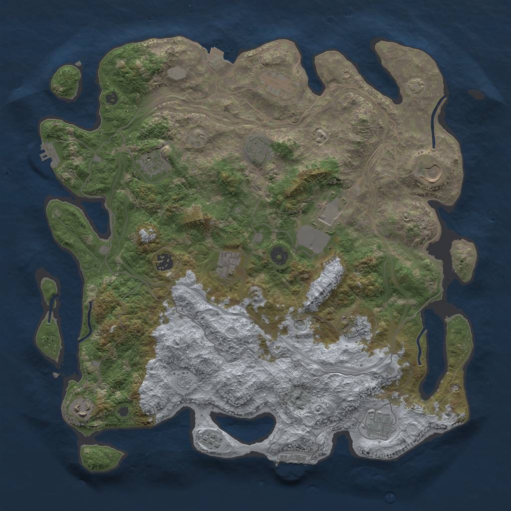 Rust Map: Procedural Map, Size: 4250, Seed: 672842073, 19 Monuments