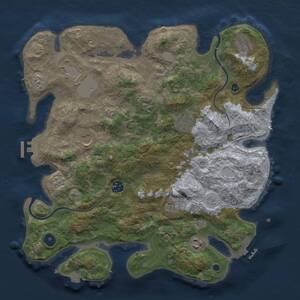 Thumbnail Rust Map: Procedural Map, Size: 3750, Seed: 1227323410, 15 Monuments