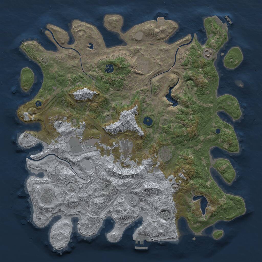 Rust Map: Procedural Map, Size: 4300, Seed: 27294802, 15 Monuments