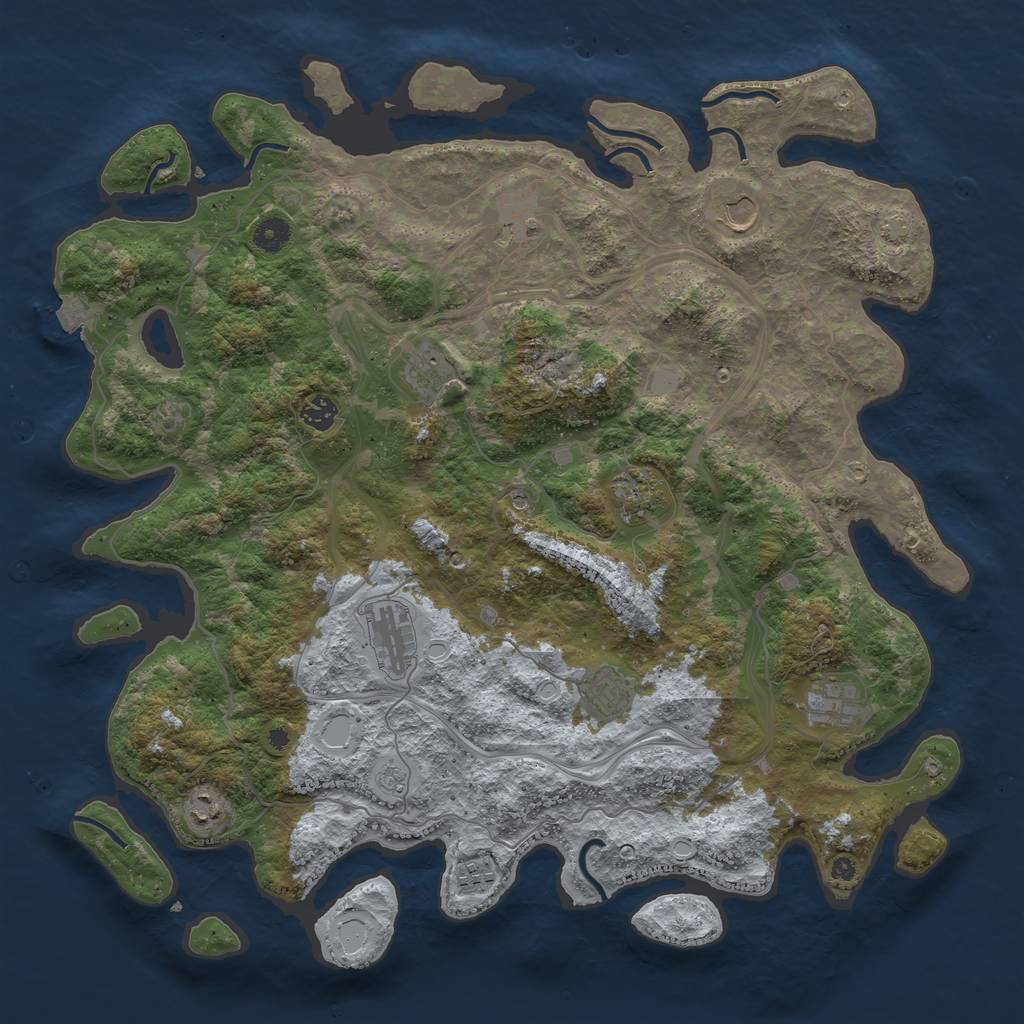 Rust Map: Procedural Map, Size: 4400, Seed: 47649004, 16 Monuments