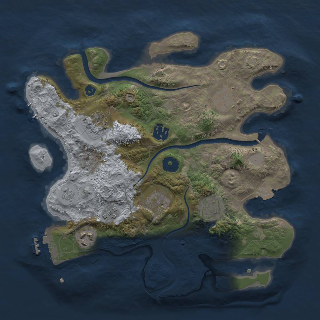 Rust Map: Procedural Map, Size: 3000, Seed: 4479, 11 Monuments