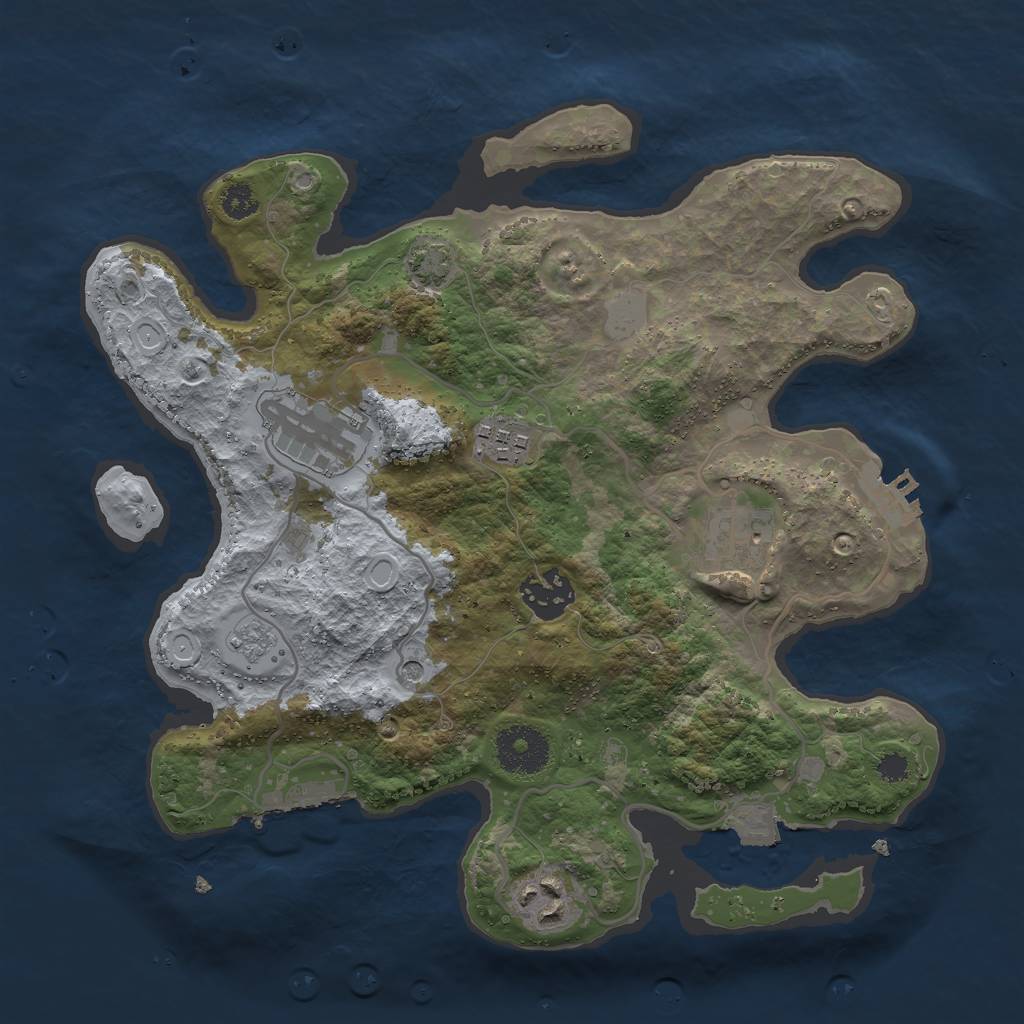 Rust Map: Procedural Map, Size: 3000, Seed: 4479, 13 Monuments